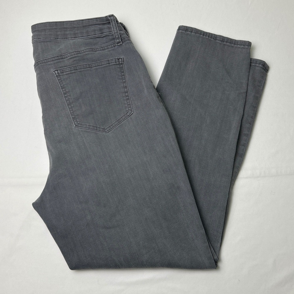 Chicos Women High Rise So Slimming Girlfriend Slim Leg Ankle Jean Size 2/12 Gray